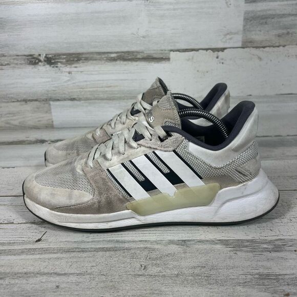 Adidas Womens Lace-Up Athlete Running Shoes White Size 9.5 - Picture 2 of 8